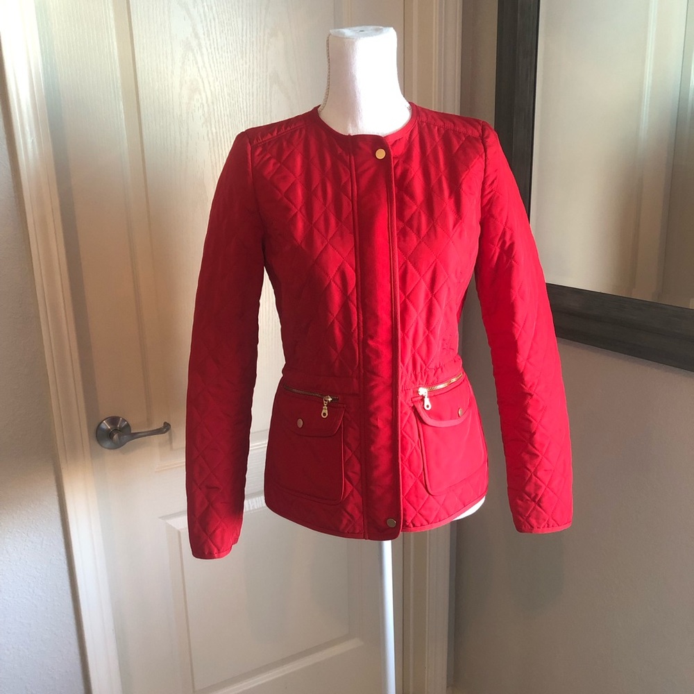Quilted Hot Red Talbots Jacket